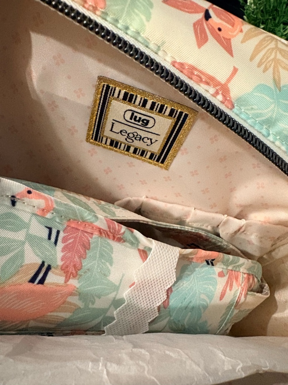 NWT Flamingo Foliage Legacy Collection Mini Puddle Jumper Convertible Tote Bag - Picture 3 of 3